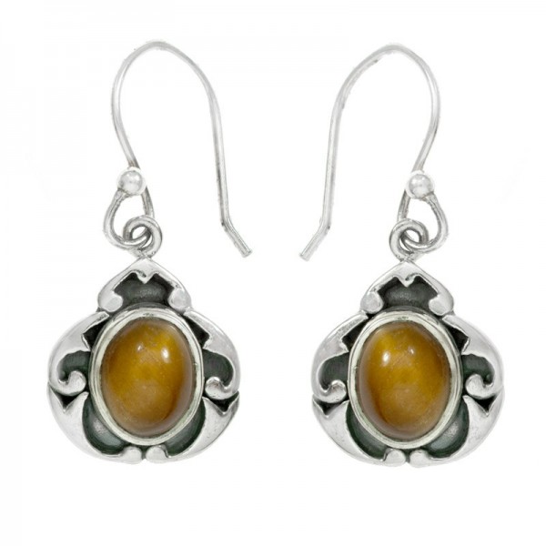 Pendientes ojo de tigre o labradorita Plata de Ley 925 - Karissma