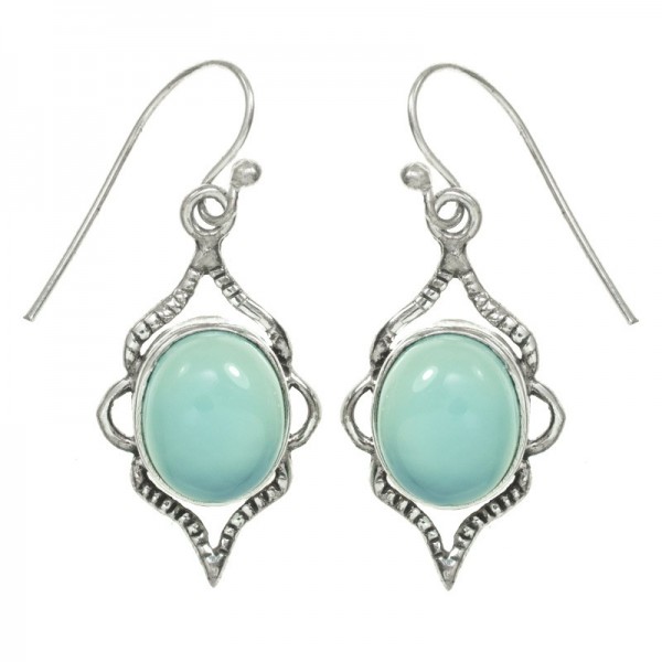 Pendientes calcedonia azul Plata de Ley 925 - Karissma