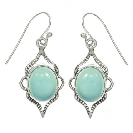 Pendientes calcedonia azul Plata de Ley 925 - Karissma