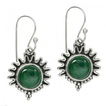 Pendientes malaquita púas Plata de Ley - Karissma