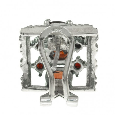 Pendientes vintage con granates Plata de Ley