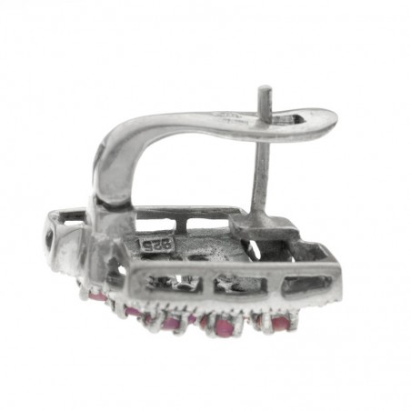 Pendientes vintage con rubí y marquesitas Plata de Ley