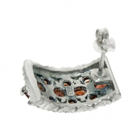 Pendientes cuatro granates Plata de Ley 925