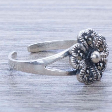 Anillo flor cinco pétalos Plata de Ley 925