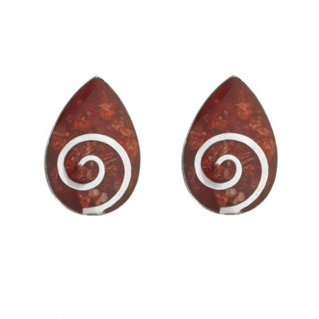 Pendientes caracol coral Plata de Ley 925
