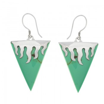 Pendientes turquesa reconstituida  Plata de Ley 925