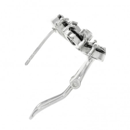 Pendientes flor con circonita Plata de Ley 925