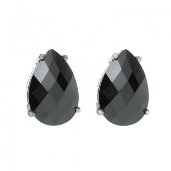 Pendientes gota facetada Plata de Ley 925