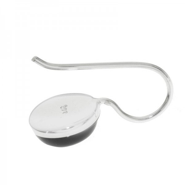 Pendientes ónix redondo Plata de Ley 925