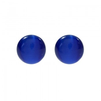 Pendientes ojo de gato azul Plata de Ley 925