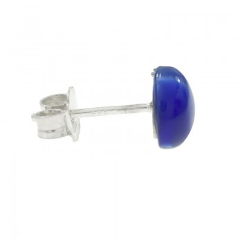 Pendientes ojo de gato azul Plata de Ley 925 2