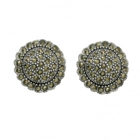 Pendientes marquesita redondos Plata de Ley 925