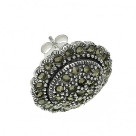 Pendientes marquesita redondos Plata de Ley 925