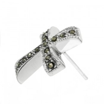 Pendientes cruz marquesita Plata de Ley 925 2