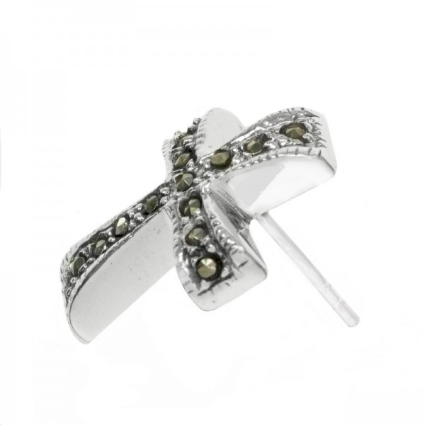 Pendientes cruz marquesita Plata de Ley 925