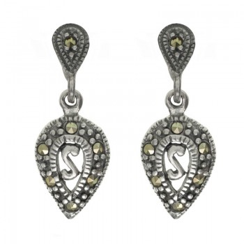 Pendientes gota con marquesita Plata de Ley 925