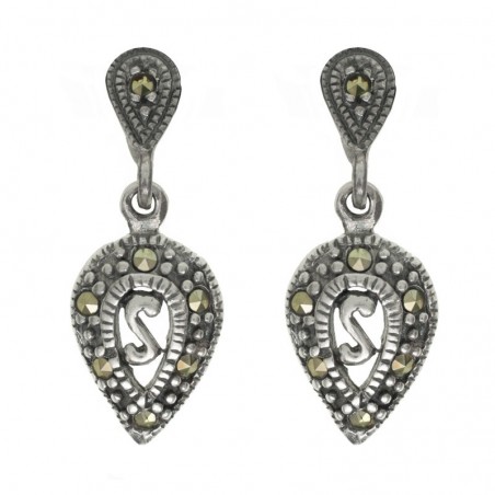 Pendientes gota con marquesita Plata de Ley 925