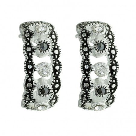 Pendientes marquesita media caña Plata de Ley 925