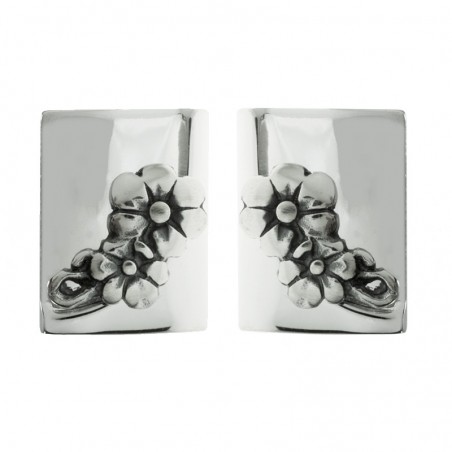Pendientes con apliques de flores Plata de Ley 925