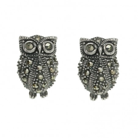 Pendientes búho marquesitas Plata de Ley 925