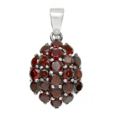 Colgante de granates Plata de Ley