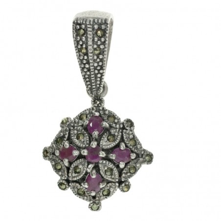 Colgante vintage rubí Plata de Ley - Karissma