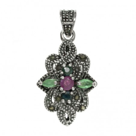 Colgante vintage piedras Plata de Ley