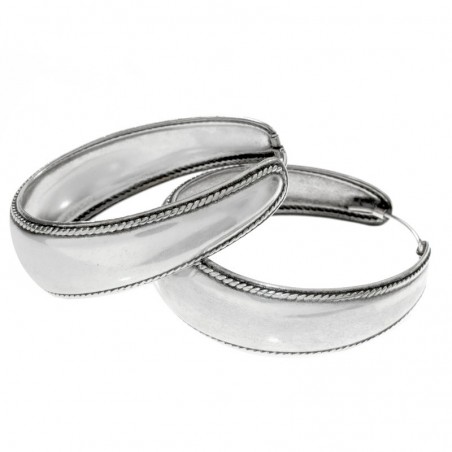 Pendientes aro oxidado Plata de Ley 925