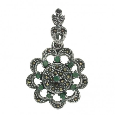 Colgante gran flor vintage Plata de Ley 925