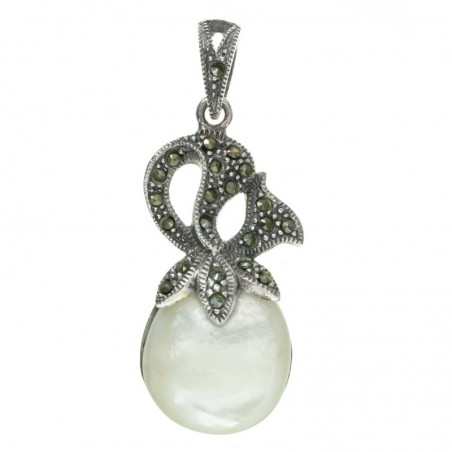 Colgante vintage con gota de nácar Plata de Ley 925