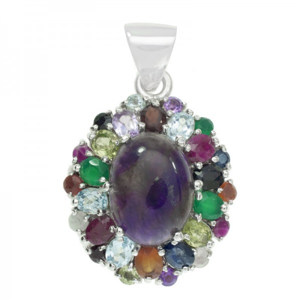 Colgante amatista con piedras preciosas Plata de Ley - Karissma