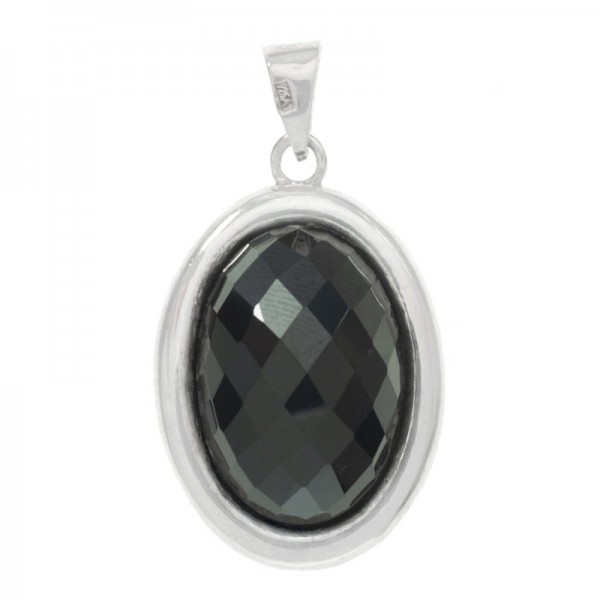 Colgante ónix facetado oval Plata de Ley - Karissma