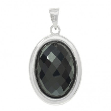 Colgante ónix facetado oval Plata de Ley - Karissma