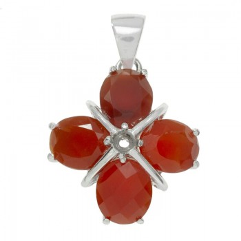 Colgante flor de coralina Plata de Ley 925