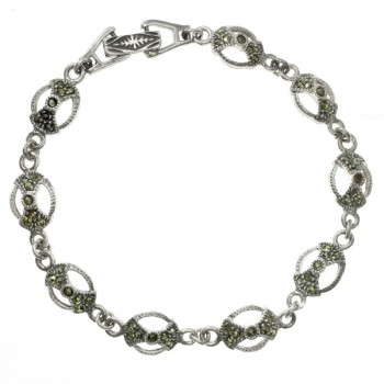 Pulsera círculos con marquesitas Plata de Ley