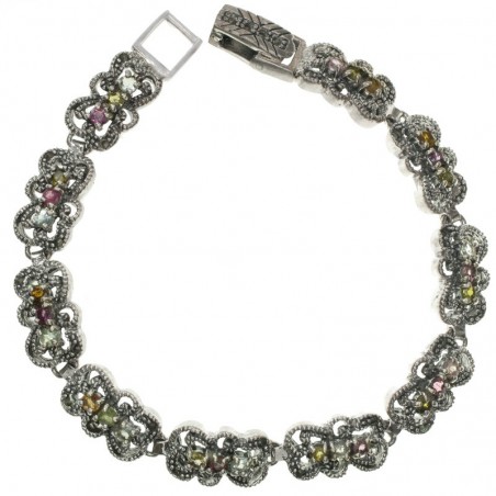 Pulsera vintage turmalina Plata de Ley