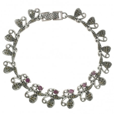 Pulsera guirnalda de flores Plata de Ley