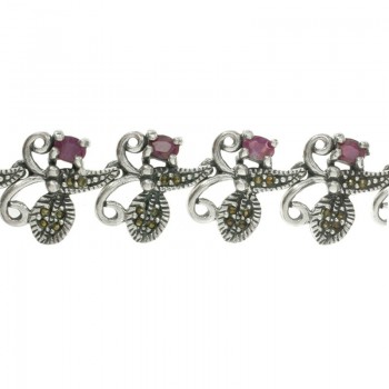 Pulsera guirnalda de flores Plata de Ley 2