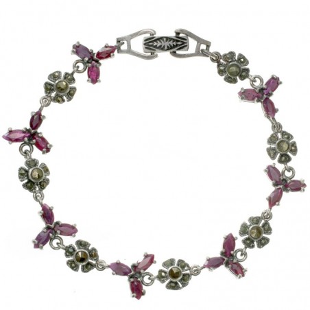 Pulsera vintage rubíes y marquesitas - Karissma
