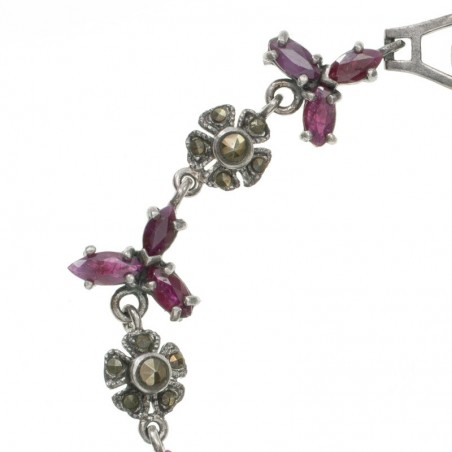 Pulsera vintage rubíes y marquesitas - Karissma