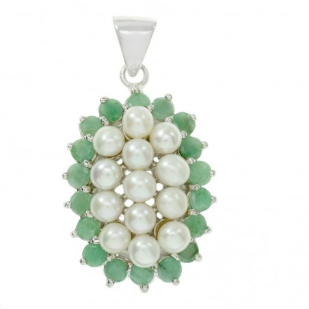 Collar oval rodio Plata de Ley 925