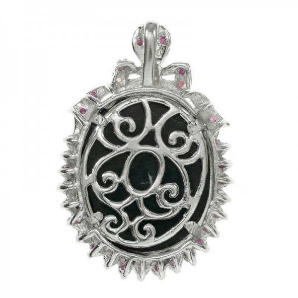 Collar camafeo con rubies Plata de Ley 925