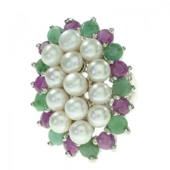 Conjunto diseño oval rodio Plata de Ley 925 2