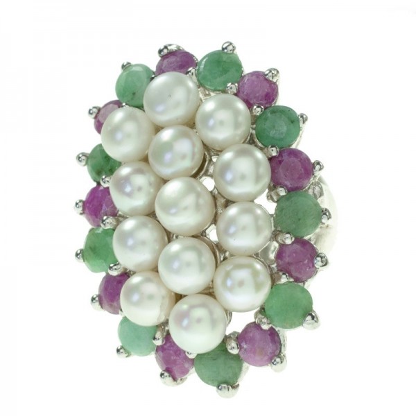 Conjunto diseño oval rodio Plata de Ley 925