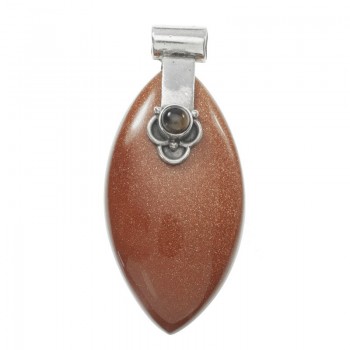 Colgante de goldstone fabricado en Plata de Ley 925 - Karissma
