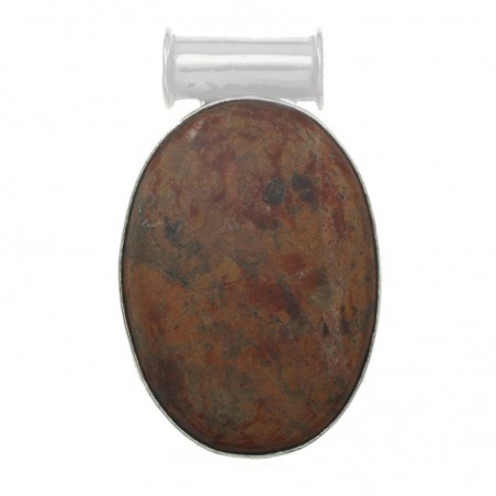Colgante ágata marrón Plata de Ley