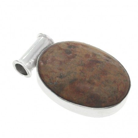 Colgante ágata marrón Plata de Ley