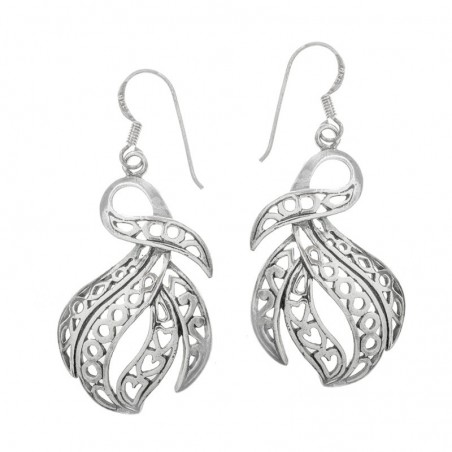 Pendientes étnicos Plata de Ley 925 envejecida