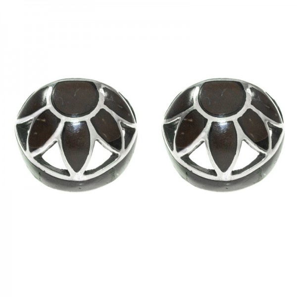Pendientes flor de coco Plata de Ley | Outlet joyas