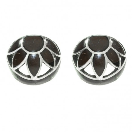 Pendientes flor de coco Plata de Ley | Outlet joyas